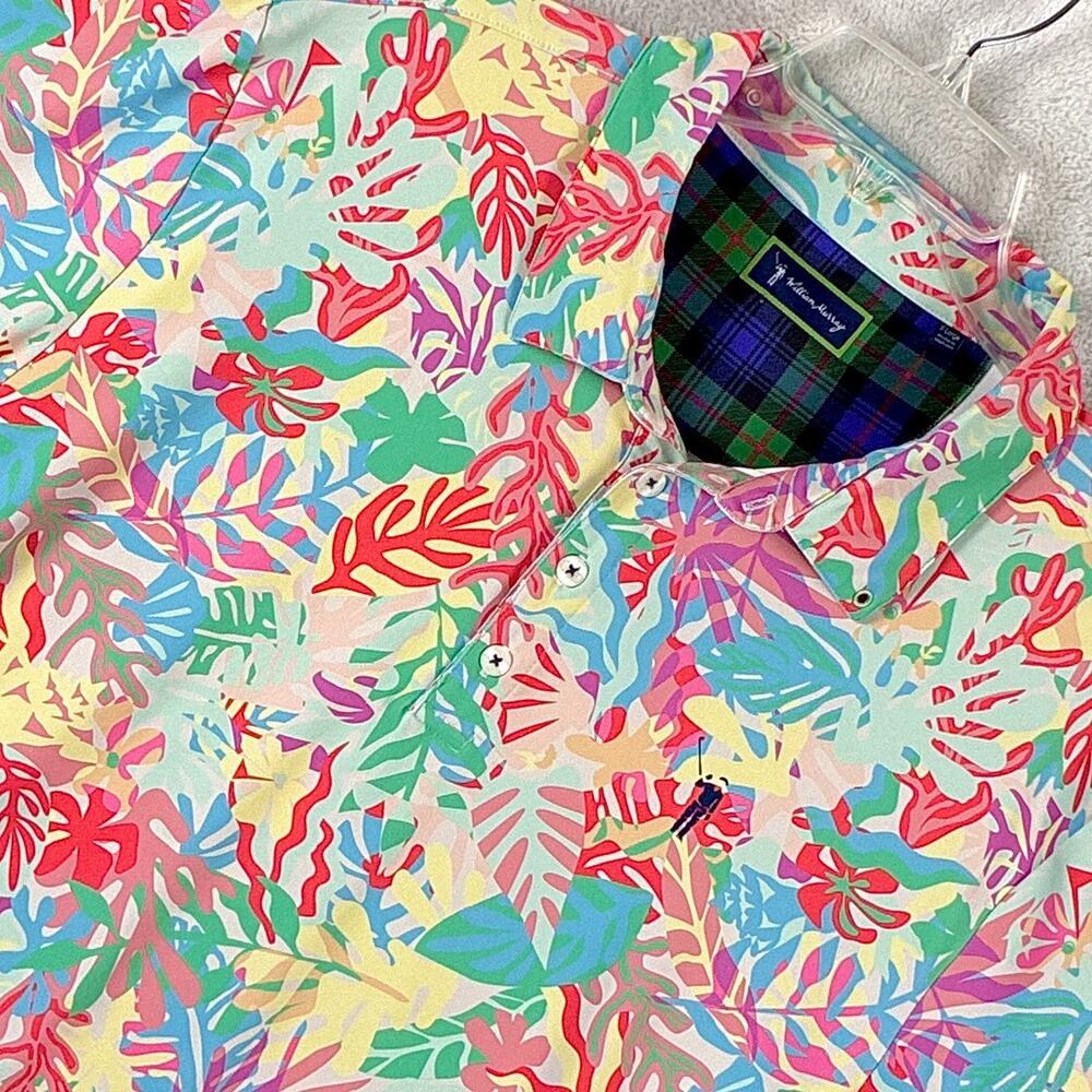 William Murray Polo Shirt Men XL Multicolor Tropical Hawaiian Performance Golf